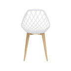 Kurv Mid-Century Modern Dining Chair with Steel Legs for Indoors or Outdoors - Set of 2