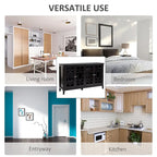 HOMCOM Wood Accent Sideboard Buffet Serving Storage Cabinet with 4 Framed Glass Doors, Adjustable Shelves - 54W x 15.5D x 32H