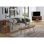 Raffles 44  Wood Oval Cocktail Table