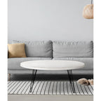 Raffles 44  Wood Oval Cocktail Table