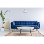 Raffles 44  Wood Oval Cocktail Table