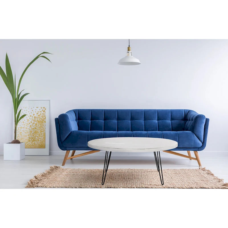 Raffles 44  Wood Oval Cocktail Table