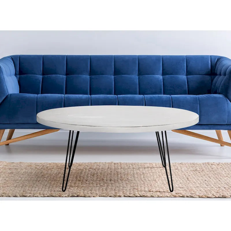 Raffles 44  Wood Oval Cocktail Table