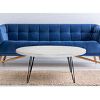 Raffles 44  Wood Oval Cocktail Table