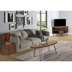 Raffles 44  Wood Oval Cocktail Table