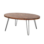 Raffles 44  Wood Oval Cocktail Table