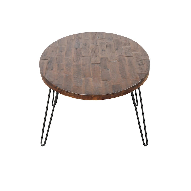 Raffles 44  Wood Oval Cocktail Table