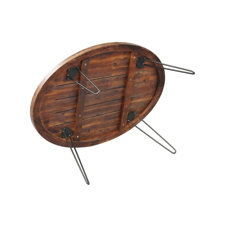 Raffles 44  Wood Oval Cocktail Table
