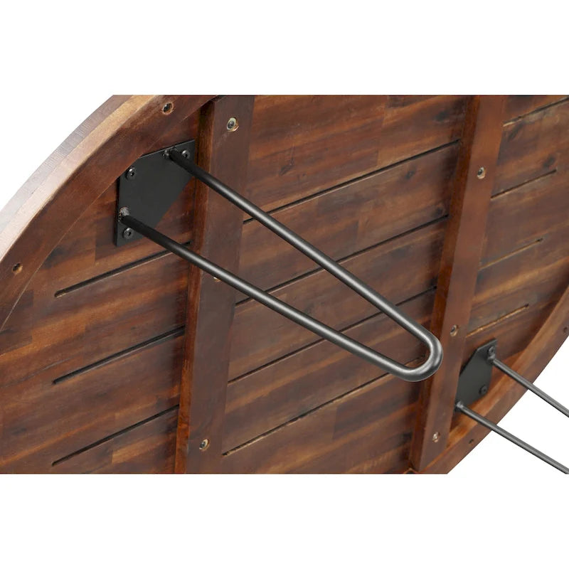 Raffles 44  Wood Oval Cocktail Table
