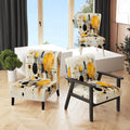 Designart  Geometric Abstraction III  Upholstered Abstract Shapes Accent Chair and Modern & Contemporary Arm Chair