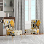 Designart  Geometric Abstraction III  Upholstered Abstract Shapes Accent Chair and Modern & Contemporary Arm Chair