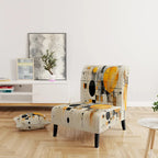 Designart  Geometric Abstraction III  Upholstered Abstract Shapes Accent Chair and Modern & Contemporary Arm Chair