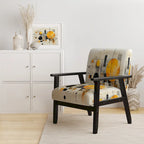 Designart  Geometric Abstraction III  Upholstered Abstract Shapes Accent Chair and Modern & Contemporary Arm Chair