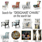 Designart  Geometric Abstraction III  Upholstered Abstract Shapes Accent Chair and Modern & Contemporary Arm Chair