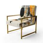 Designart  Geometric Abstraction III  Upholstered Abstract Shapes Accent Chair and Modern & Contemporary Arm Chair