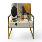 Designart  Geometric Abstraction III  Upholstered Abstract Shapes Accent Chair and Modern & Contemporary Arm Chair