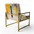 Designart  Geometric Abstraction III  Upholstered Abstract Shapes Accent Chair and Modern & Contemporary Arm Chair