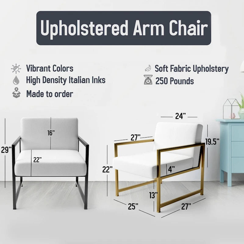Designart  Geometric Abstraction III  Upholstered Abstract Shapes Accent Chair and Modern & Contemporary Arm Chair