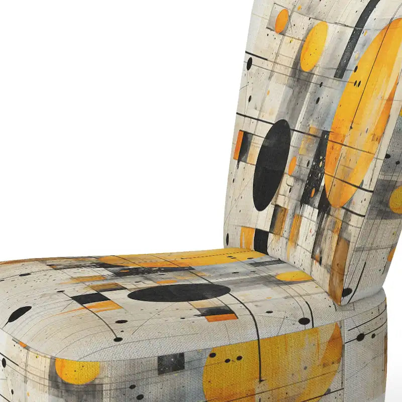 Designart  Geometric Abstraction III  Upholstered Abstract Shapes Accent Chair and Modern & Contemporary Arm Chair