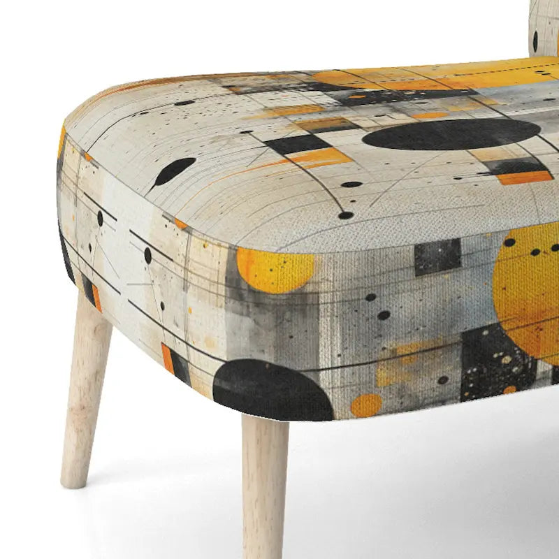 Designart  Geometric Abstraction III  Upholstered Abstract Shapes Accent Chair and Modern & Contemporary Arm Chair