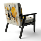 Designart  Geometric Abstraction III  Upholstered Abstract Shapes Accent Chair and Modern & Contemporary Arm Chair