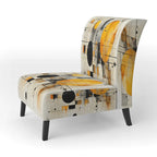 Designart  Geometric Abstraction III  Upholstered Abstract Shapes Accent Chair and Modern & Contemporary Arm Chair