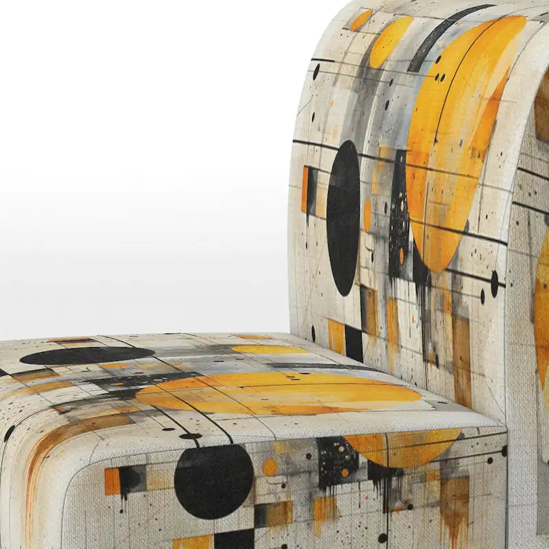 Designart  Geometric Abstraction III  Upholstered Abstract Shapes Accent Chair and Modern & Contemporary Arm Chair