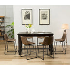 Roundhill Furniture Lotusville 7-pc. Counter-height Black Wood Dining Set