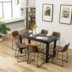 Roundhill Furniture Lotusville 7-pc. Counter-height Black Wood Dining Set