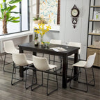 Roundhill Furniture Lotusville 7-pc. Counter-height Black Wood Dining Set