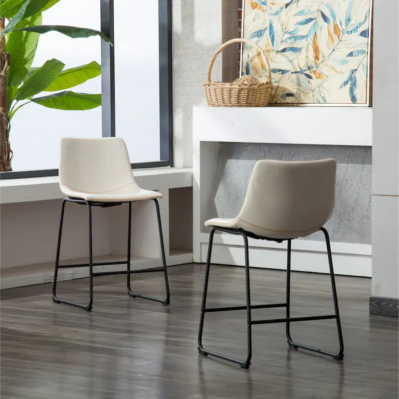 Roundhill Furniture Lotusville 7-pc. Counter-height Black Wood Dining Set
