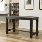Roundhill Furniture Lotusville 7-pc. Counter-height Black Wood Dining Set