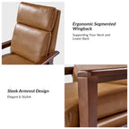 Patrick Mid-century Vegan Leather Solid Wood Recliner Set of 2 by HULALA HOME