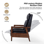 Patrick Mid-century Vegan Leather Solid Wood Recliner Set of 2 by HULALA HOME
