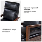 Patrick Mid-century Vegan Leather Solid Wood Recliner Set of 2 by HULALA HOME