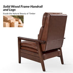 Patrick Mid-century Vegan Leather Solid Wood Recliner Set of 2 by HULALA HOME