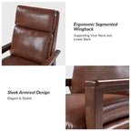Patrick Mid-century Vegan Leather Solid Wood Recliner Set of 2 by HULALA HOME