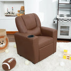 Pushback Kids Recliner Chair with Footrest & Cup Holders - Ultimate Comfort for Toddlers