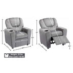 Pushback Kids Recliner Chair with Footrest & Cup Holders - Ultimate Comfort for Toddlers