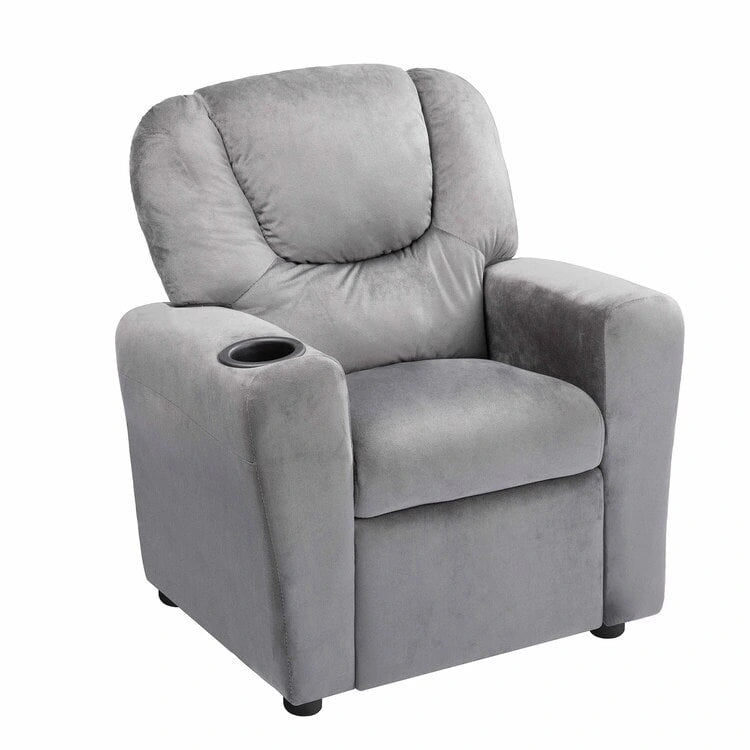 Pushback Kids Recliner Chair with Footrest & Cup Holders - Ultimate Comfort for Toddlers