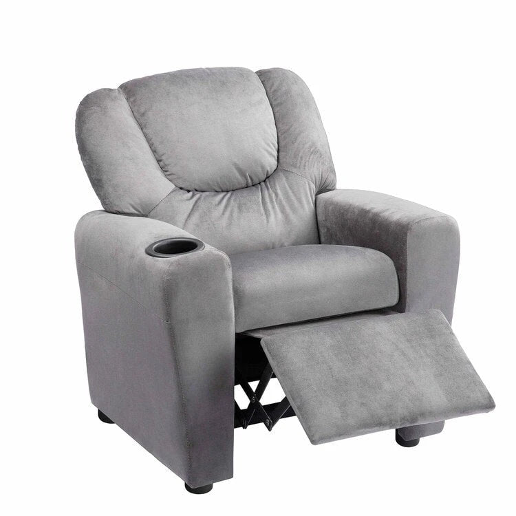 Pushback Kids Recliner Chair with Footrest & Cup Holders - Ultimate Comfort for Toddlers