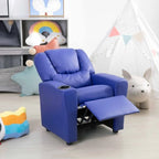 Pushback Kids Recliner Chair with Footrest & Cup Holders - Ultimate Comfort for Toddlers