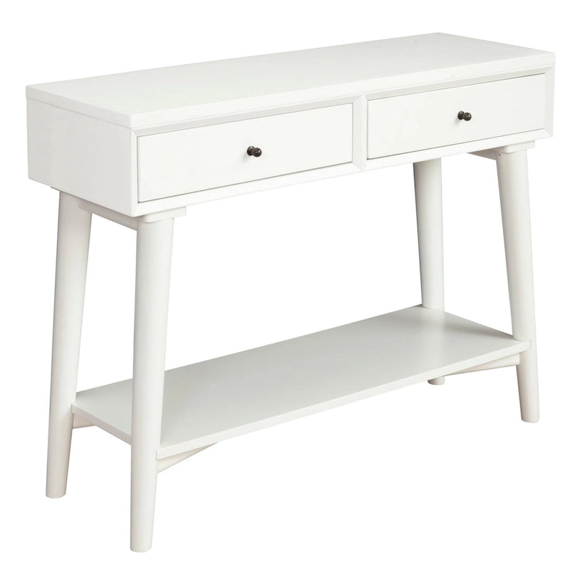 Alpine Furniture Flynn Mid Century Modern Console Table with 2 Drawers