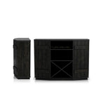 DH BASIC Farmhouse Plank-Style 28-Bottle 47-Inch Wine Cabinet Buffet by Denhour