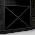 DH BASIC Farmhouse Plank-Style 28-Bottle 47-Inch Wine Cabinet Buffet by Denhour