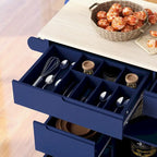 53 in. W Kitchen Island with Countertop and Drawers - N/A