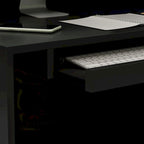 Timechee Reception Desk L-Shaped Counter Shelves Drawers Reception Table