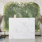 Timechee Reception Desk L-Shaped Counter Shelves Drawers Reception Table