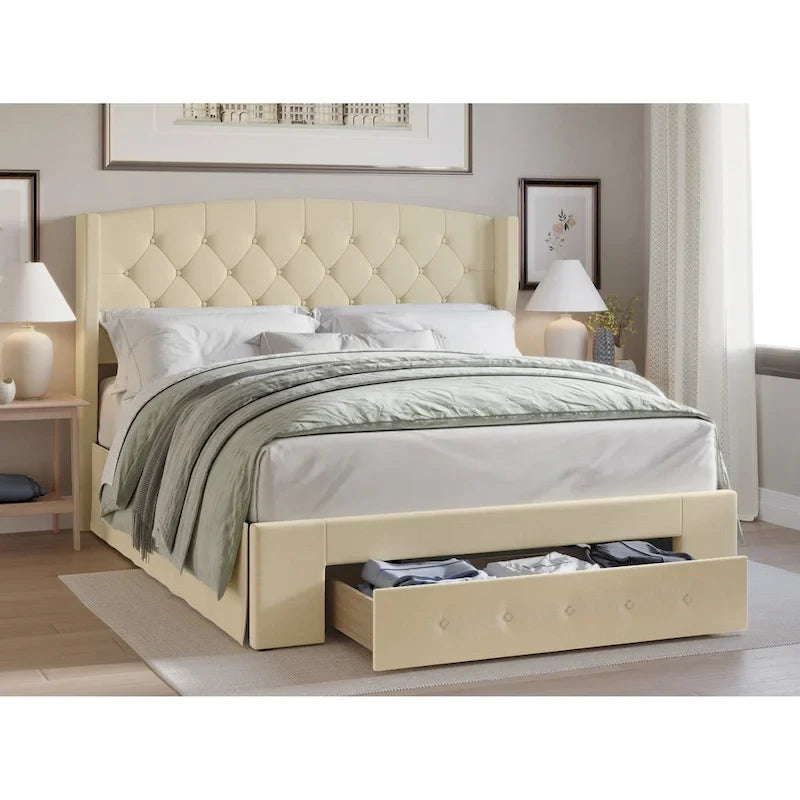 Fauna Tufted Upholstered Storage Panel Bed