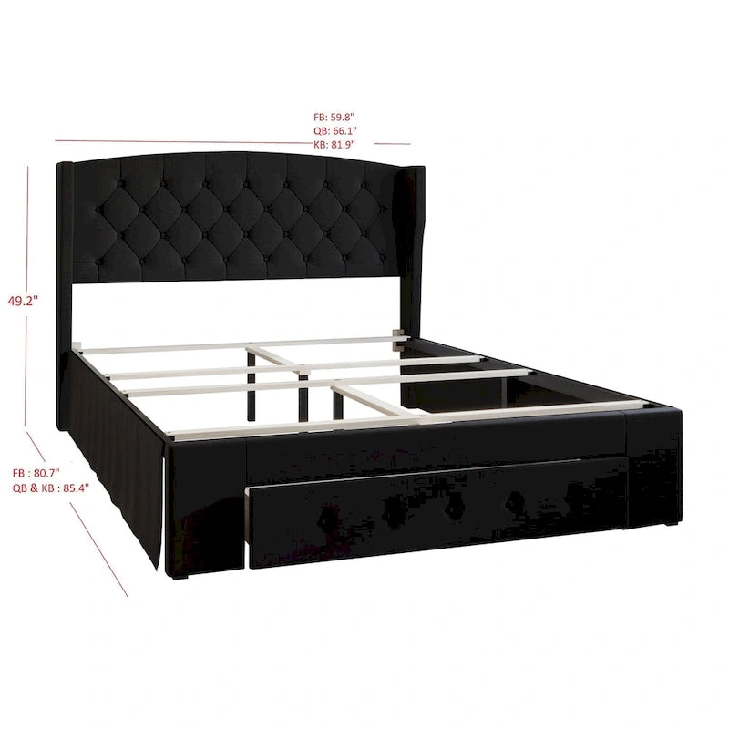 Fauna Tufted Upholstered Storage Panel Bed